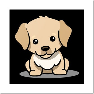 Chibi Labradors Retriever Cute Kawaii Dog Owner Dog Lover Posters and Art